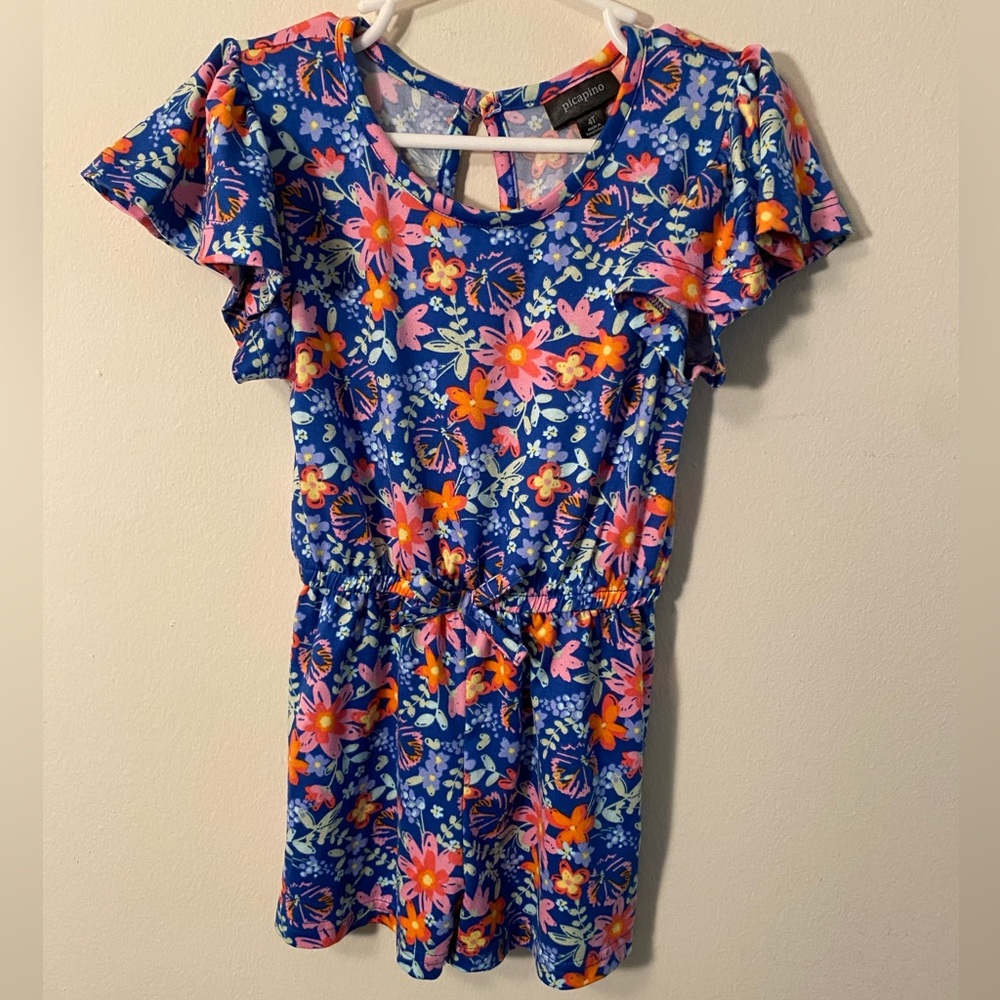 Girls Romper size 4t with flowers